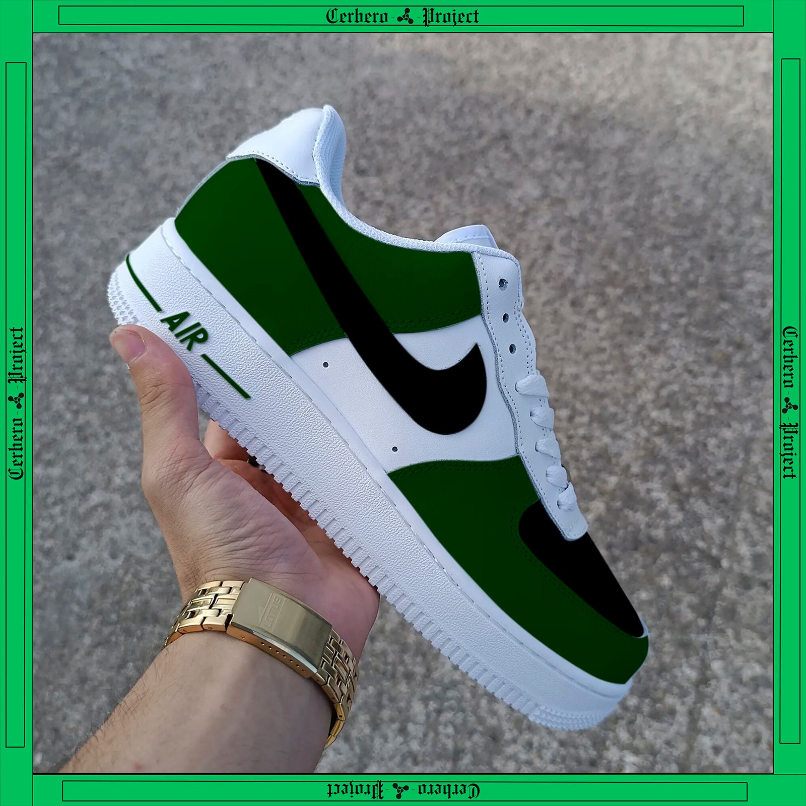 Nike Air Force 1/1 Black/Chile Red/Pine Green