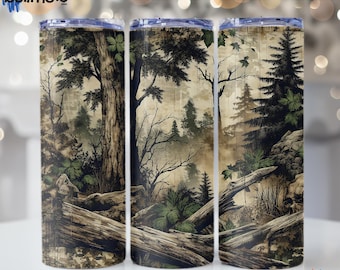 Pine Forest 20oz Travel Mug | Nature Lover Tumbler | Camping Coffee Cup | Outdoor Adventure Gift | Rustic Woodland Travel Cup