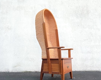 Scottish Large Inlaid Hooded Orkney Chair — Robert Harcus Towers