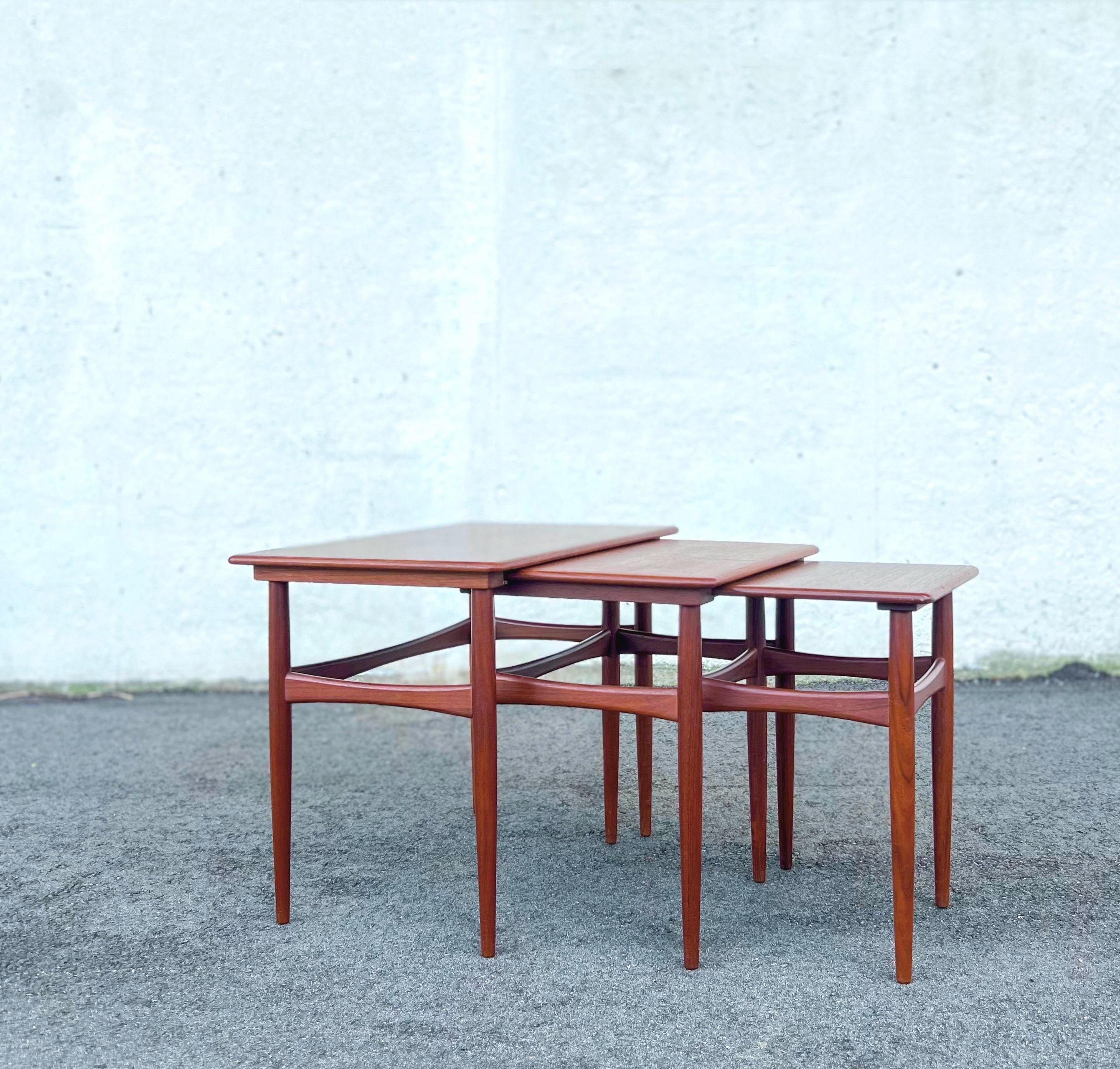 サイドテーブル・ナイトテーブル・ローテーブル Kai Kristiansen Nesting Tables Kai Kristiansen Nesting Table - Etsy