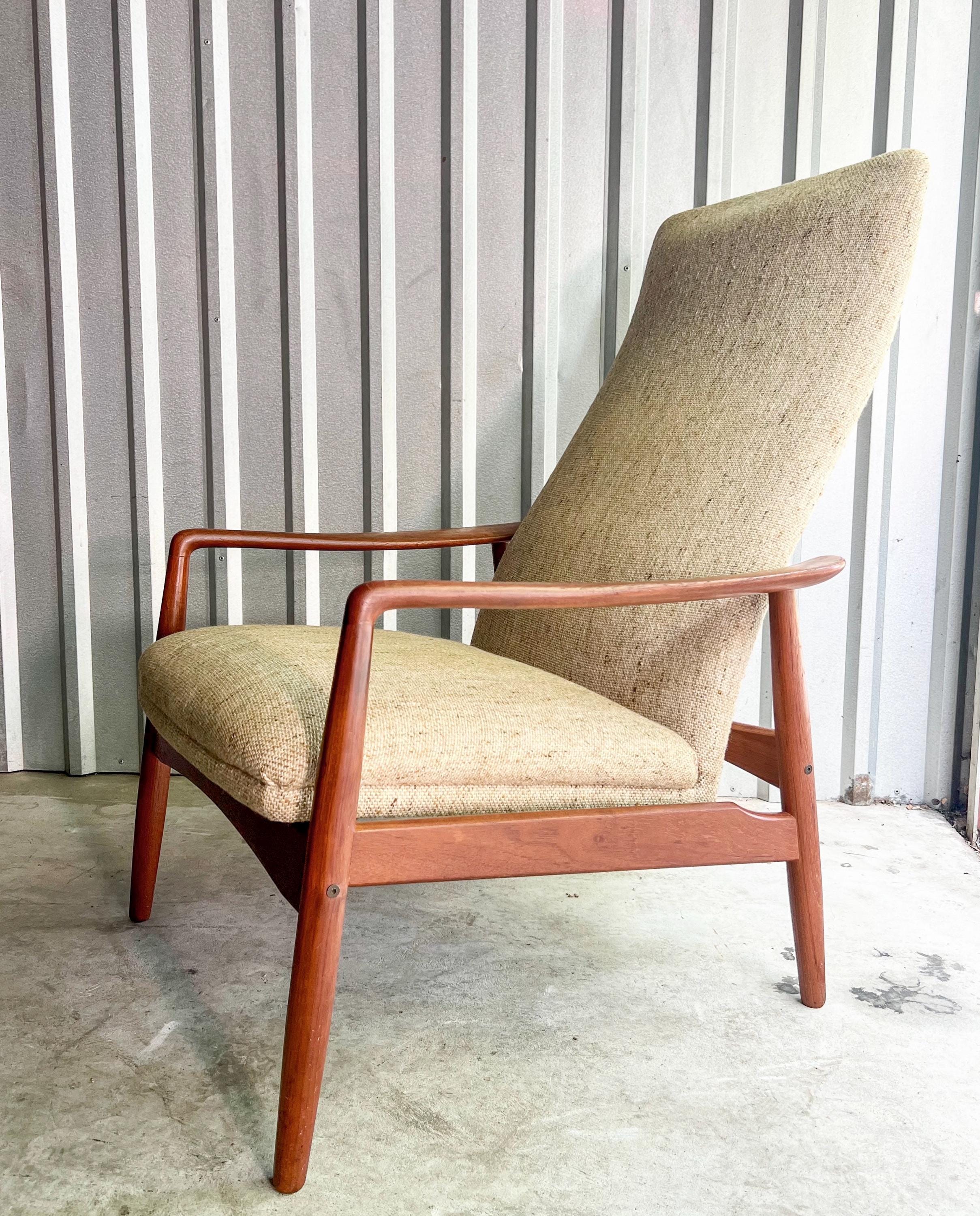 Soren Ladefoged Danish Mid Century Modern Teak Reclining Lounge