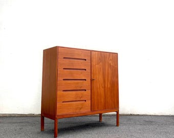 Arne Wahl Iversen Vintage Danish Teak Gentlemans Dresser Chest