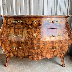 SOLD- for Amanda-  French Louis XV Style Bombe (Bombay)  Dresser or Chest of Drawers