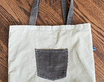 Corduroy Tote Bag | Patchwork | Retro Vibes Tote