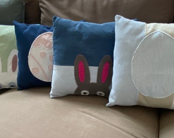 Denim Throw Pillows | Patchwork | Easter Fun