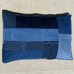 Denim Dog Bed Cover | Patchwork | Steel