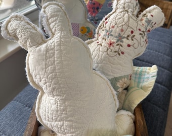 Quilted Bunny | Vintage Quilt | Seasonal Stuffies