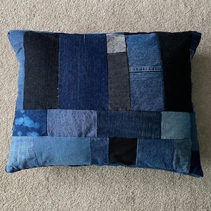 Denim Dog Bed Cover | Patchwork | Peacock