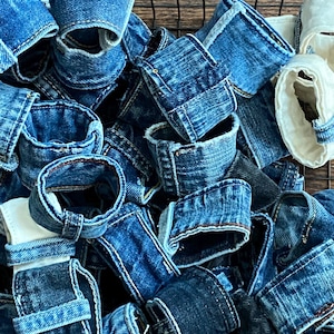 Upcycled Denim Napkin Rings | Upcycled | Denim and Seams Various Washes