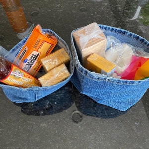 Denim Catch All Basket | Patchwork | Middie