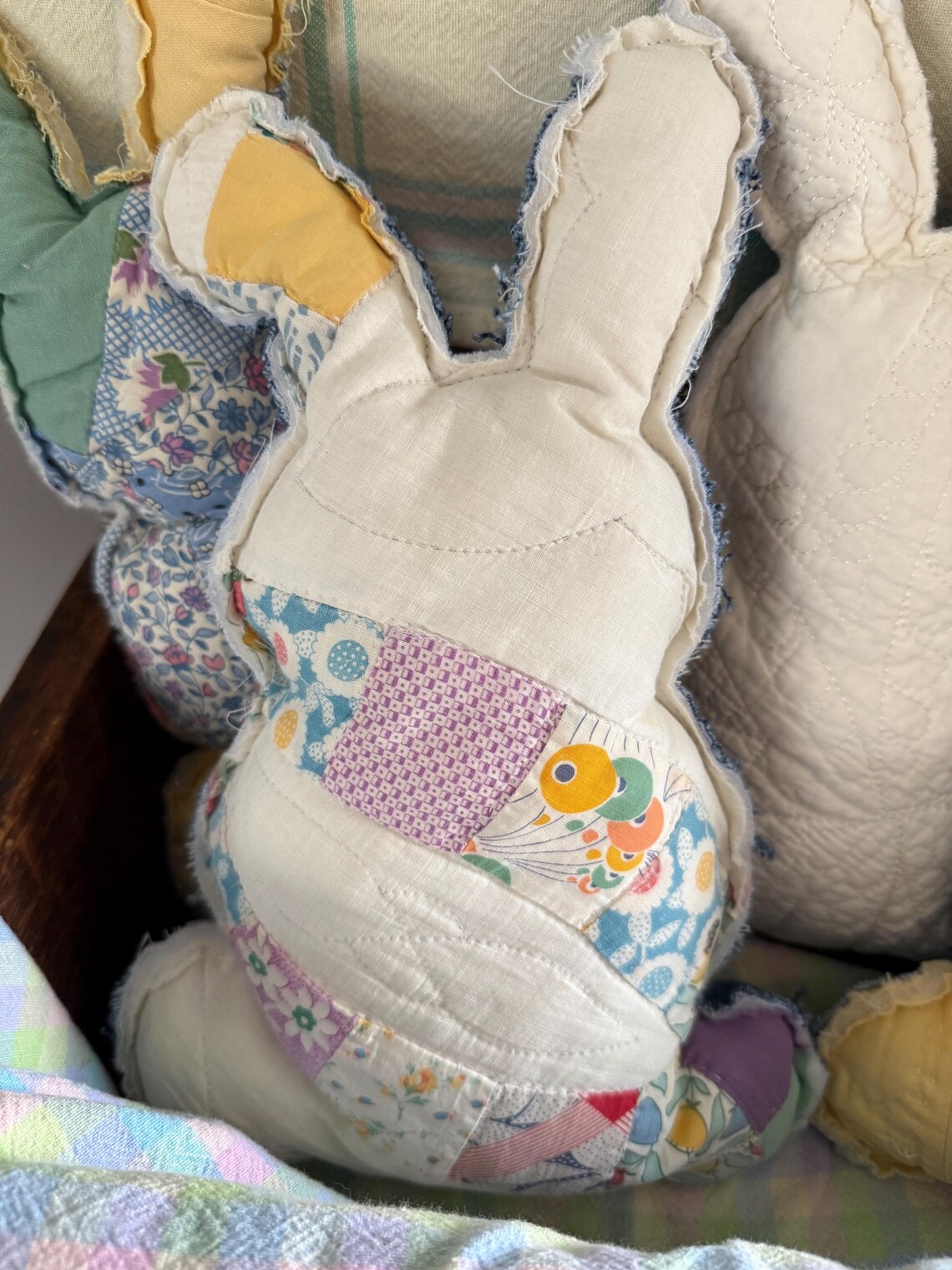 Quilted Rabbit Quilted Bunny | Vintage Quilt | Seasonal Stuffies - Etsy