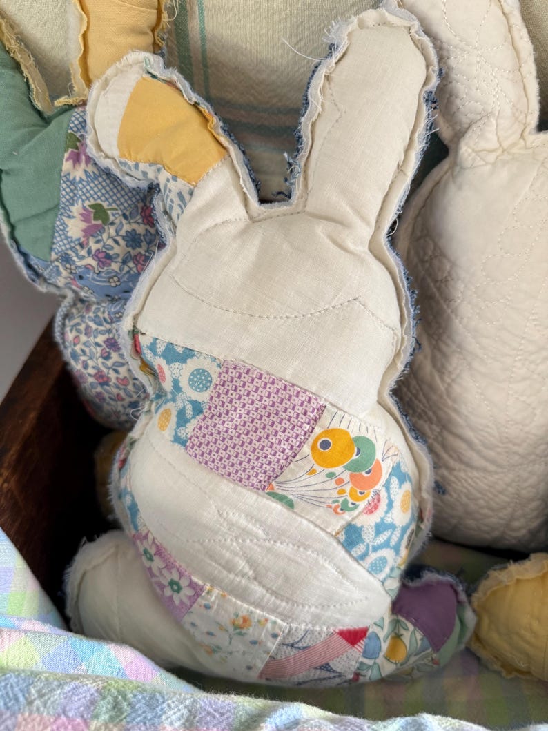 Quilted Bunny | Vintage Quilt | Seasonal Stuffies - Etsy