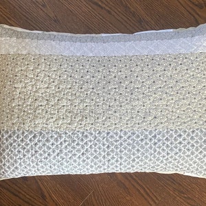 Quilted & Denim Dog Bed Cover | Patchwork | Winter Whites
