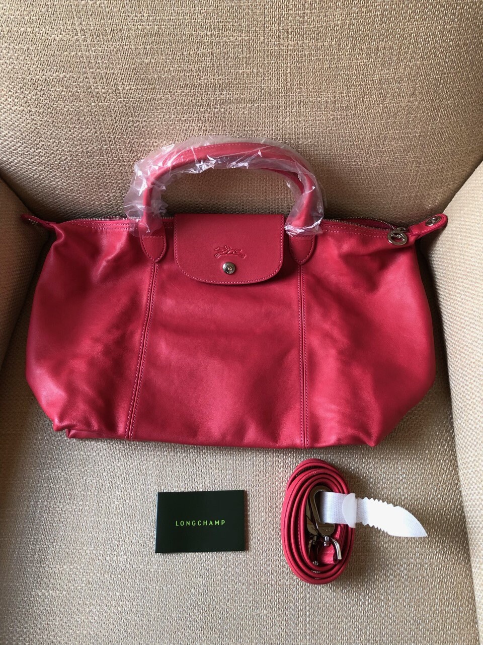 Longchamp, Bags, Longchamp Le Pliage Cuir Leather Handbag