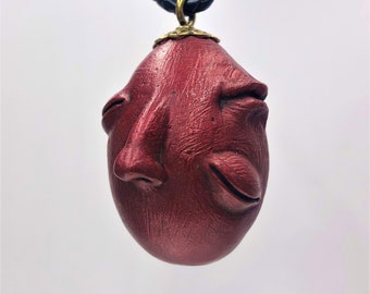 Red Devil Bronze Premium Surrealist Egg Pendant