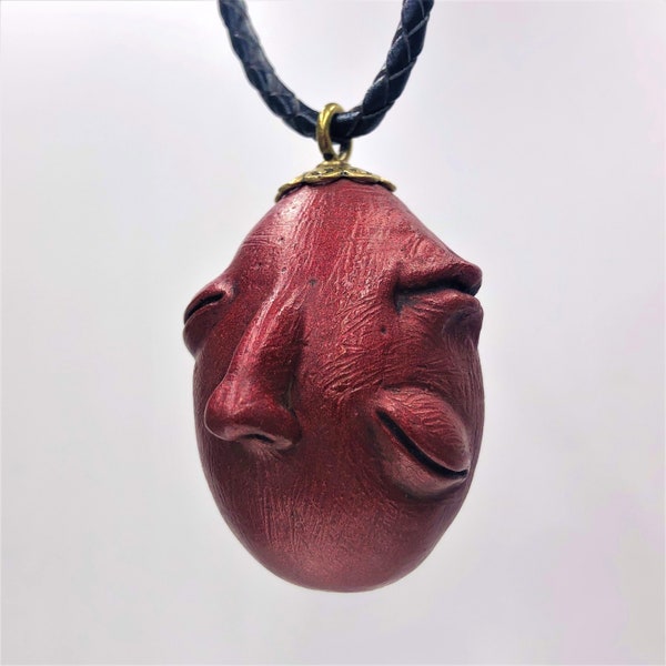 Red Devil Bronze Premium Surrealist Egg Pendant