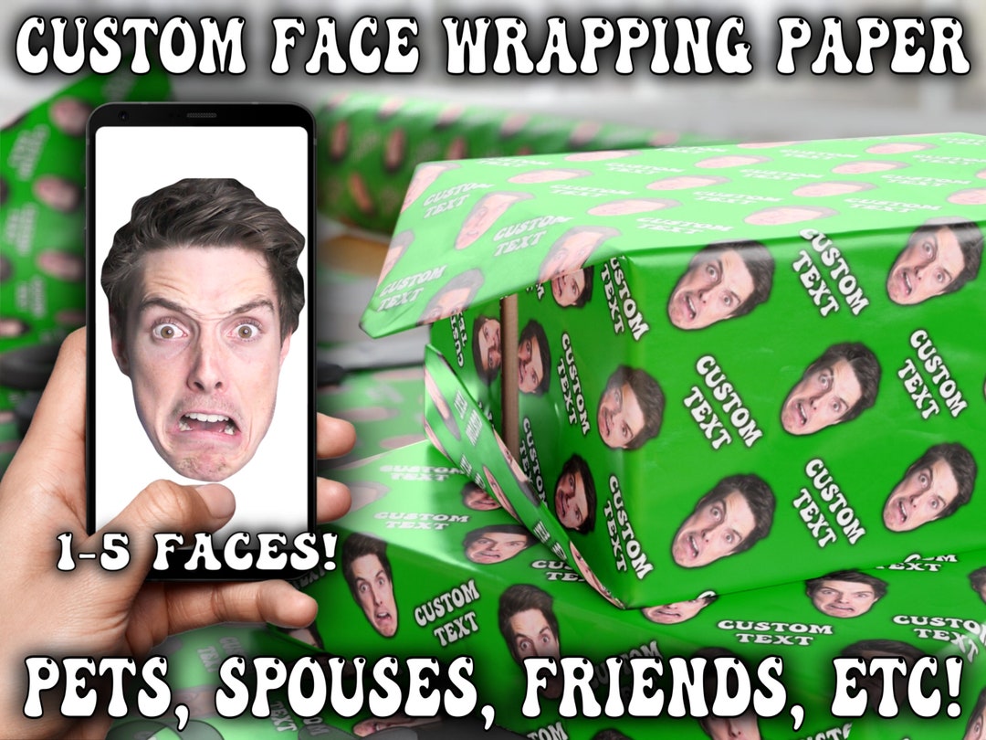 Custom Face Wrapping Paper, Custom Pet Personalized Wrapping Paper ...