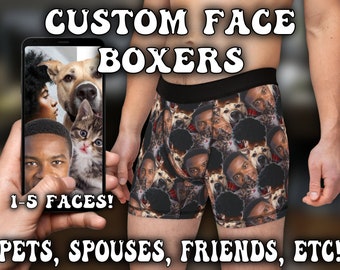 Benutzerdefinierte Gesicht Boxer Briefs, benutzerdefinierte Haustier personalisierte Unterwäsche, benutzerdefinierte Text Boxer, Papa Geschenk, Mama Geschenk, Geschenk für sie, Geschenk für ihn