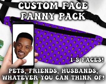 Custom Face Fanny Pack, Custom Dog Personalized Fanny Pack, Custom Text Fanny Pack, Dad Gift, Mom Gift, Gift For Her, Gift For Him