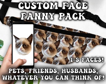 Custom Face Fanny Pack, Custom Dog Personalized Fanny Pack, Custom Text Fanny Pack, Dad Gift, Mom Gift, Gift For Her, Gift For Him