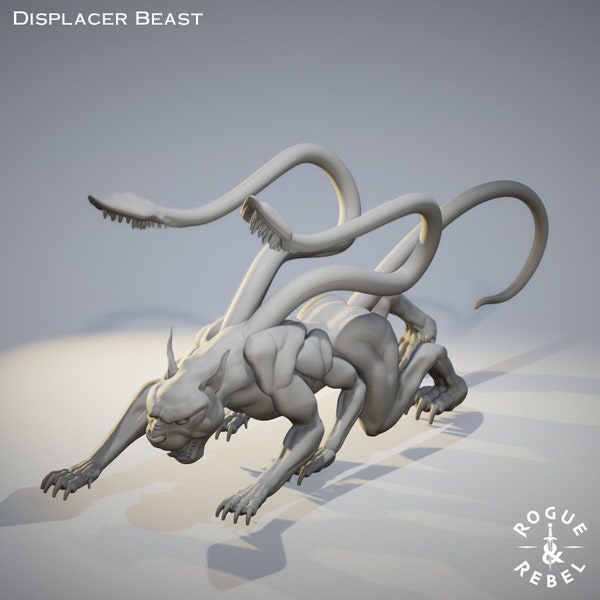 Monsters of the Realm Series 1: The Wilds - Displacer Beast Digital STL Miniature For Tabletop Gaming