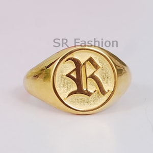 Anfangsbuchstabe Siegelring - Altenglischer Ring - Monogramm Ring - Personalisierter Benutzerdefinierter Buchstabe Siegelring - Valentinstag Geschenk - 925 Silber