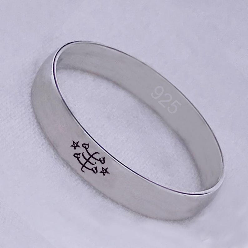 6mm Wide Baha'i Ringtone Symbol Band Ring, Personalized Baha'í Faith ...