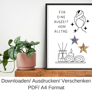 Vale de bienestar, idea de regalo para un cumpleaños, regalo en dinero, regalo de cumpleaños de última hora, plantilla DIY, PDF, descargar