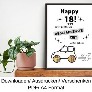 18° compleanno, idea regalo di compleanno, regalo in denaro, regalo di compleanno dell'ultimo minuto, modello fai da te, PDF, download
