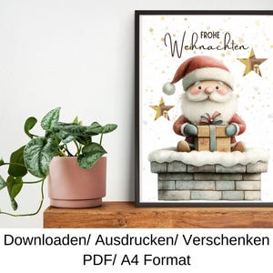 Cash gift Christmas voucher, gift idea for Christmas, last minute, DIY template, PDF, download