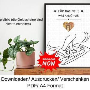 Vale para cinta de correr con almohadilla para caminar, idea de regalo de cumpleaños, Navidad, regalo de última hora, plantilla DIY, PDF, descarga