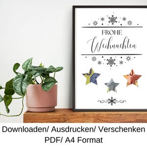 Cash gift Christmas voucher, gift idea for Christmas, last minute, DIY template, PDF, download