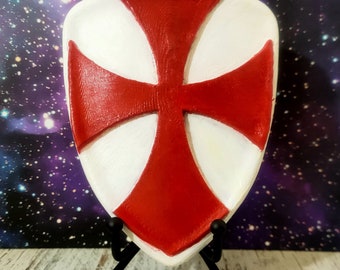 Comminges coat of arms Templar cross region - White red - 10cm - office/wall decoration