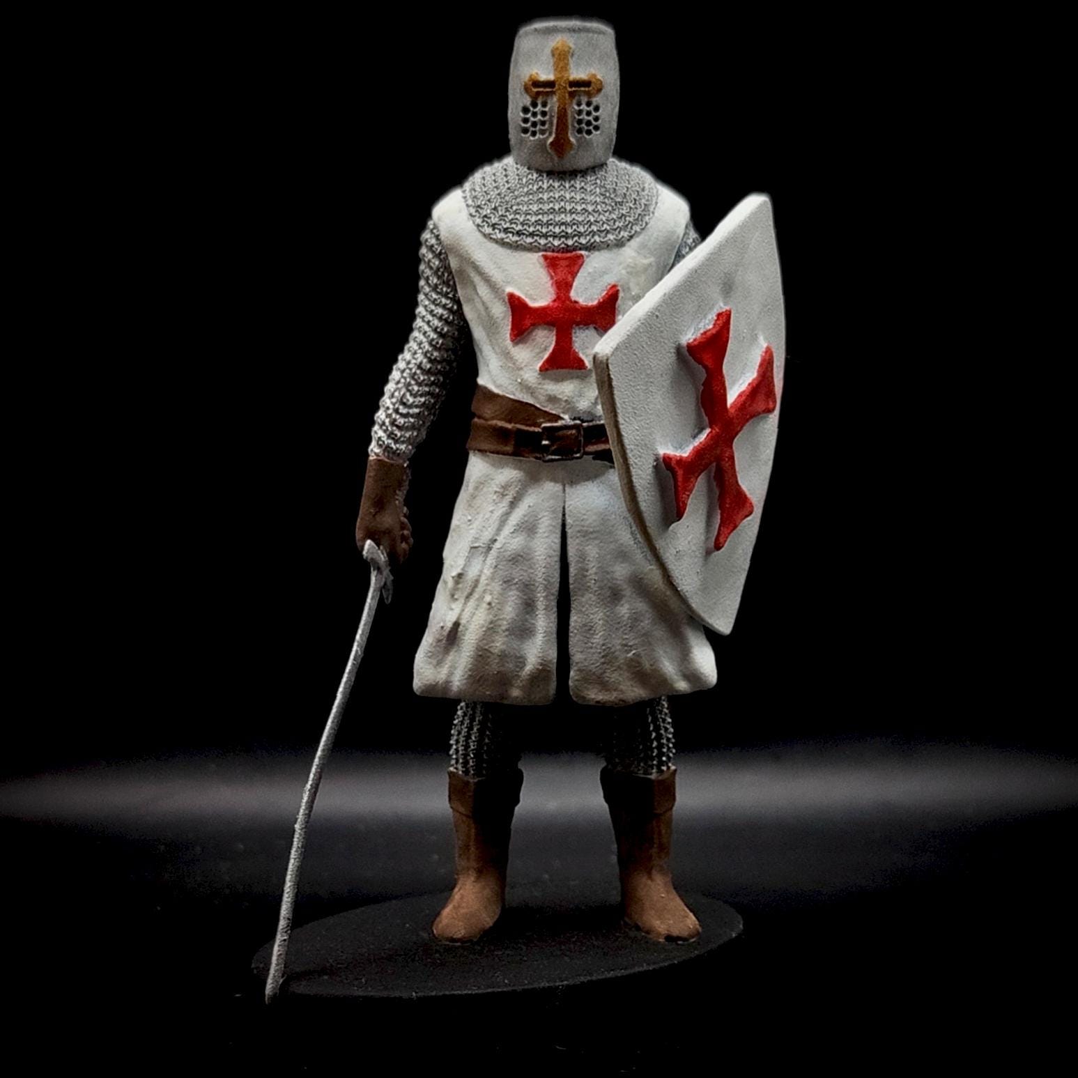 中世の十字軍テンプル騎士団の騎士 - 11.5 cmのフィギュア - ユニーク