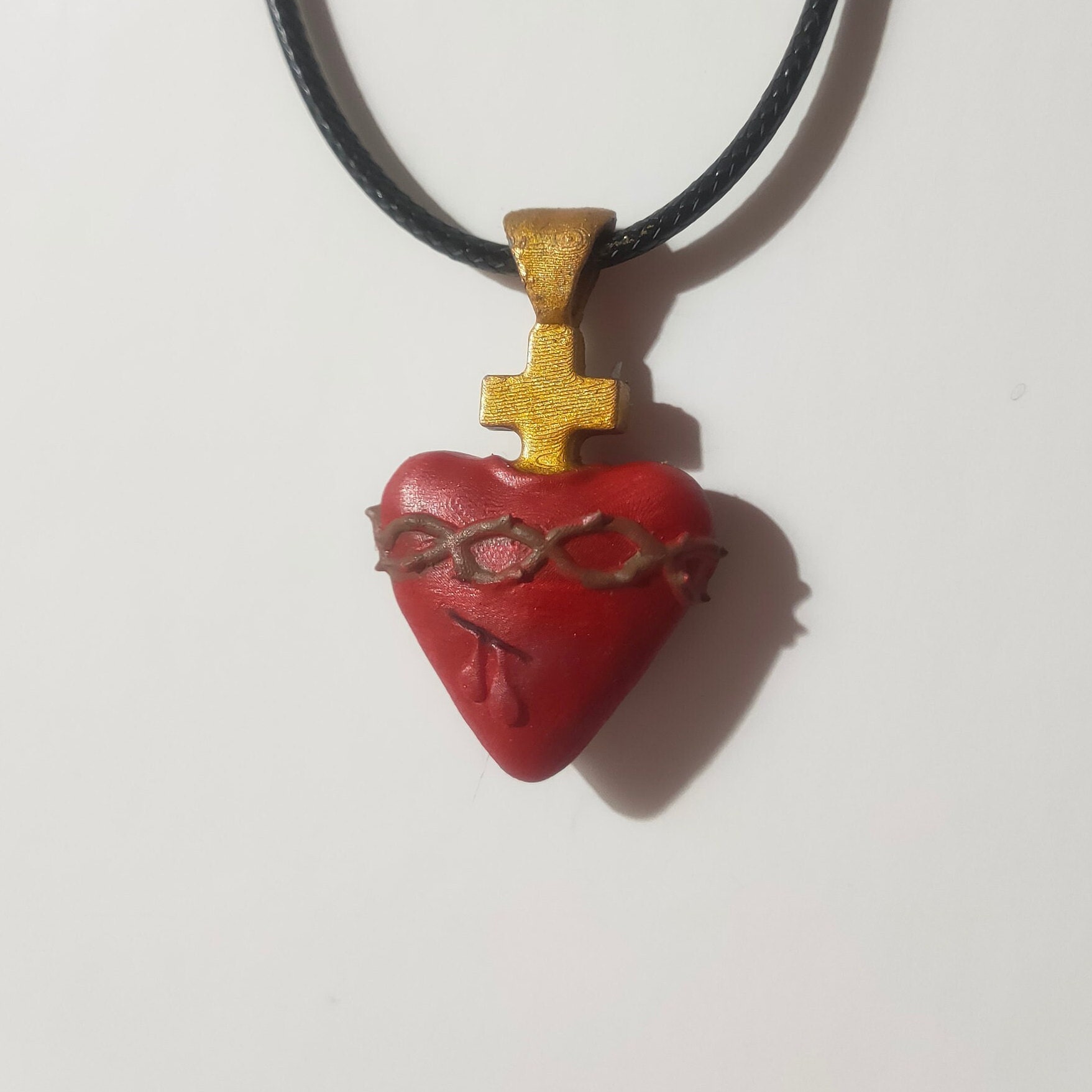 Collana Amo Gesù – Ciondolo Cuore Oro – Gioiello Cristiano Con Orecchini