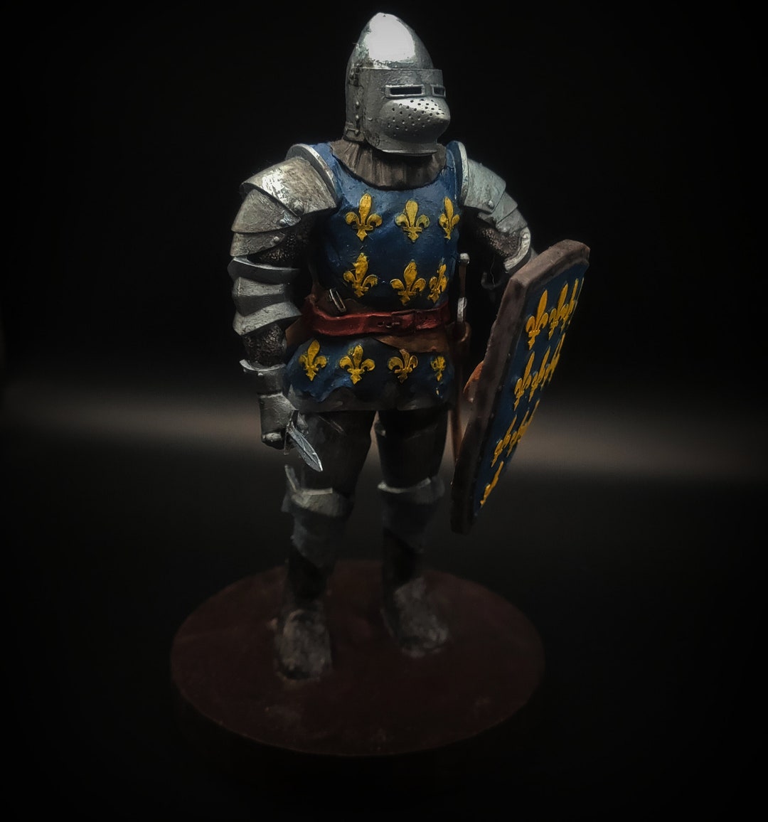 Papo - Figurine - Chevalier Bleu Fleur de Lys, Bravoure Médiévale, Figurine Peinte à la Main pour Enfants dès 3 Ans - Exploration de l'Histoire et du Courage