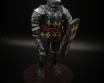 French knight, 15th century medieval figurine - 10 cm - hand-painted