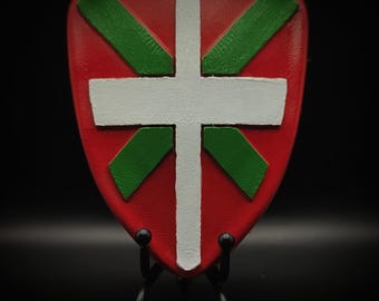 Basque Country coat of arms - red, green, white - 10cm - desk/wall decoration