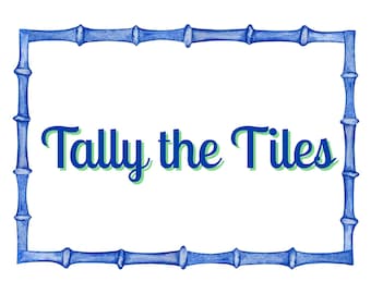 America Mahjong Scorecard- Tally The Tiles - BLUE- Printable Scorecard