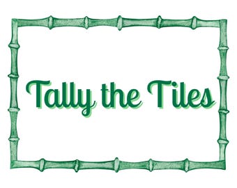 America Mahjong Scorecard- Tally The Tiles - GREEN- Printable Scorecard