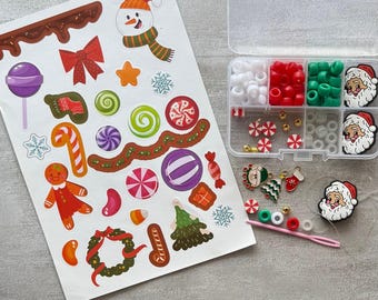Kids Mini Bracelet Making Kit- Christmas DIY Bead Set- Stocking Stuffer Kit