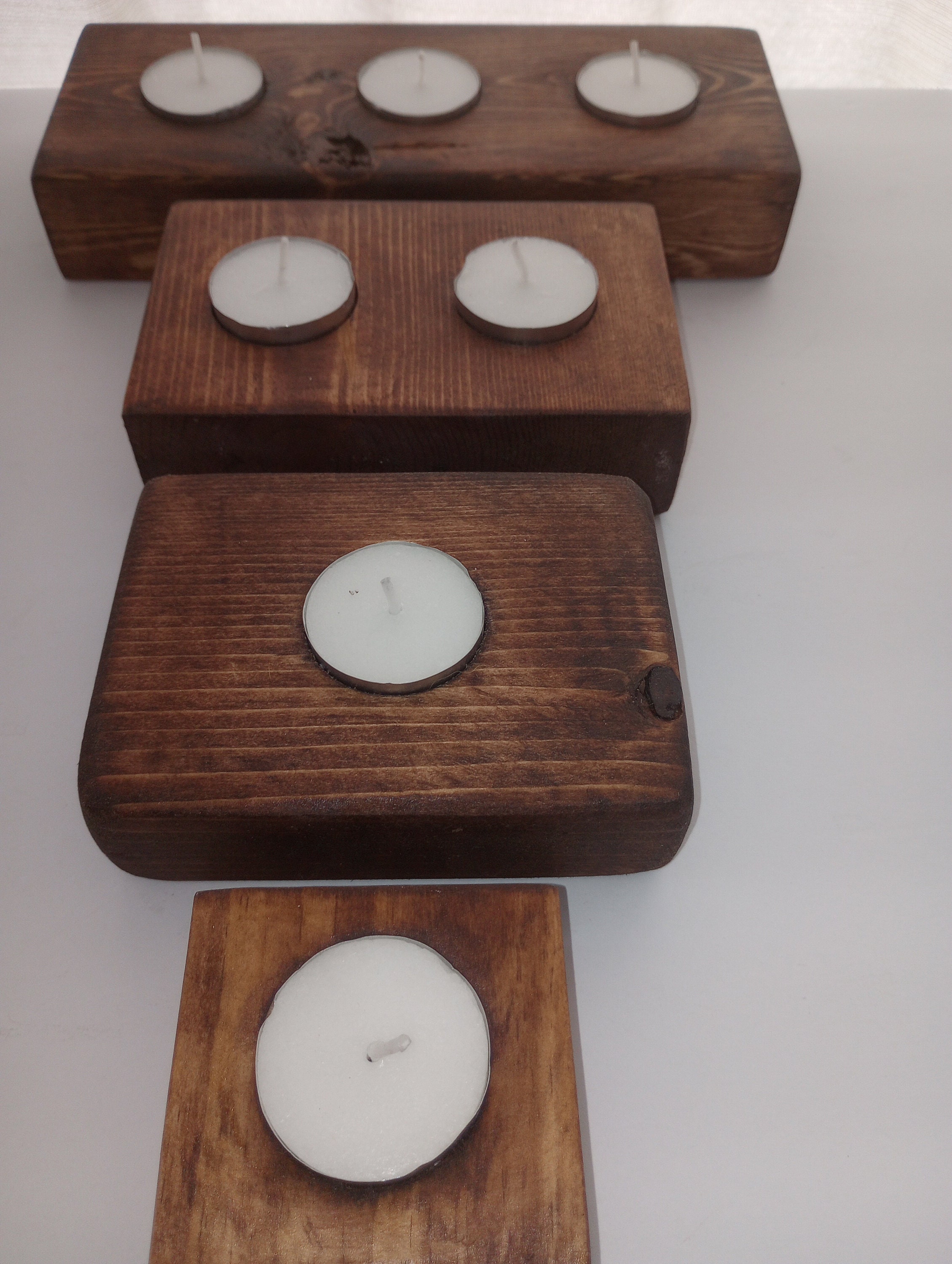 Wood Gift Candle Holder Gift Set for Home Living Room, Bedroom Tabletop