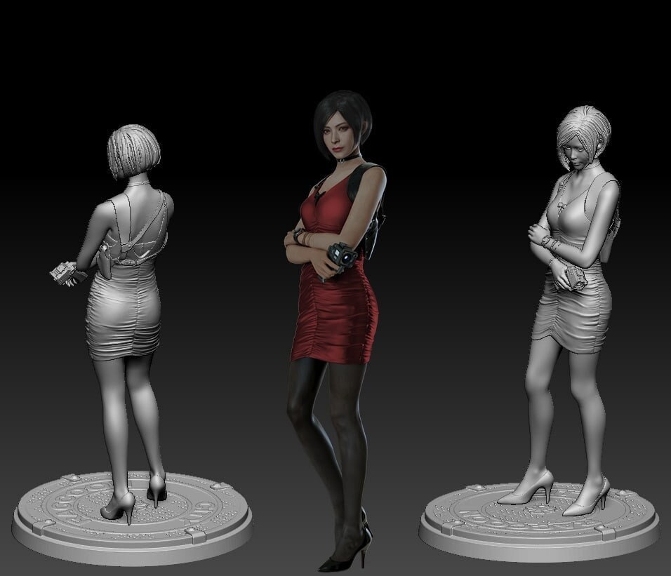 36CM Resident Evil Figure Ada Wong Zombie Huntress Sniper Pose 