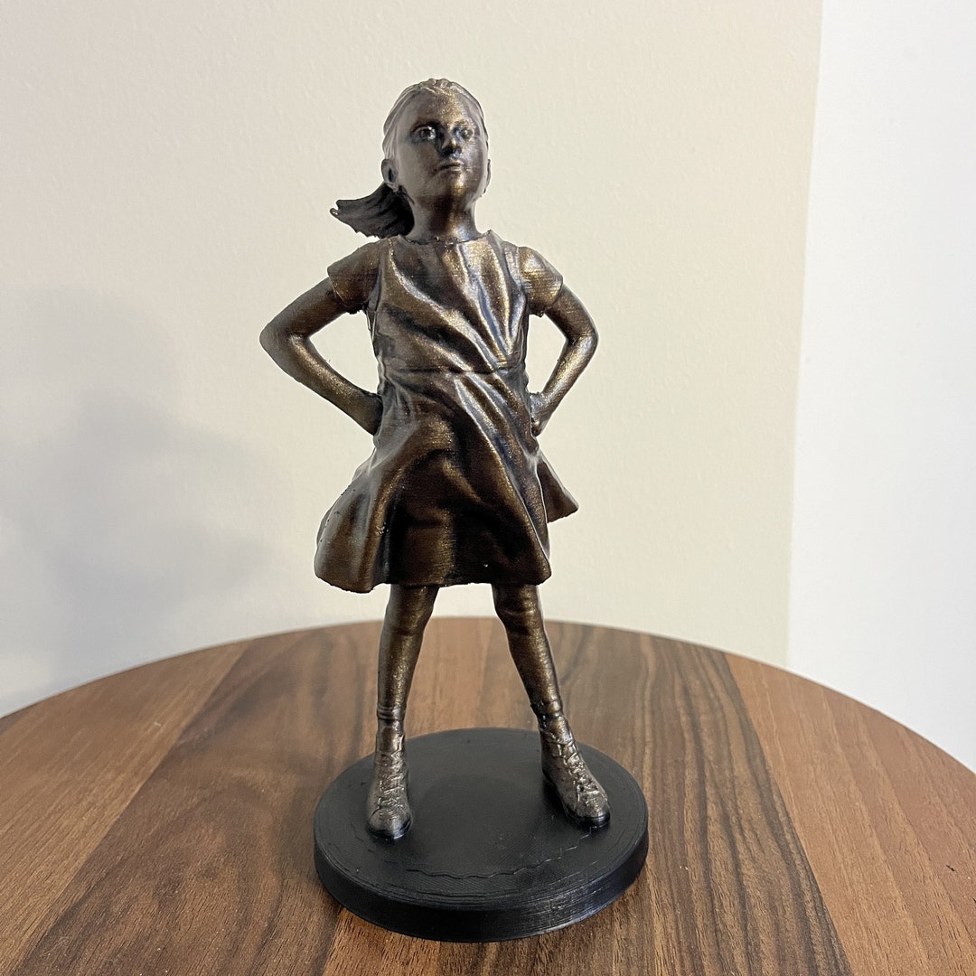 Fearless Girl Statue 3D Printed Bronze Painted REPLICA New York Public Art Charging Bull Etsy