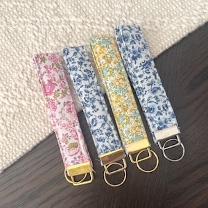 Fabric Keychain Wristlet | Handmade Key Fob | Cute Fabric Keychain for ...
