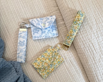 Card Holder Wallet with Fabric Wristlet | Handmade Card Wallet | Cute Fabric Wristlet with Fabric Card Holder | Gift for Her