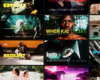 May include: A collage of film posters with various titles and imagery. The posters feature diverse color palettes, including vibrant pinks, blues, and greens, and include text such as "MENDES", "WHEN KAI T IN MFE", and "BOYS DON'T CRY".