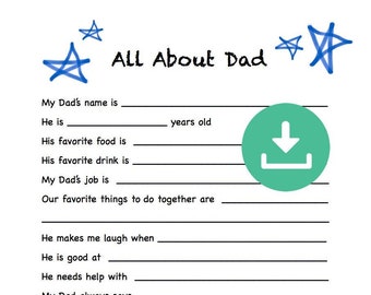All About Dad Fill In The Blank