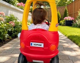 Personalised Little Tikes Car Number Plate Sticker | Custom Cozy Coupe Name Decal | Toy Car Sticker | Personalised Gift for Toddler | Irish