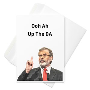 Biglietto di auguri di Gerry Adams / IRA / Sinn Fein / Biglietto da figlio e figlia / Derry / Biglietto di auguri di compleanno per papà / Biglietti divertenti irlandesi / Festa del papà irlandese / Problemi